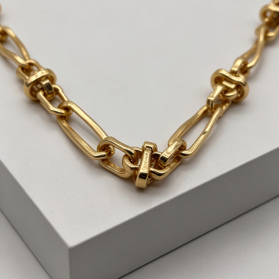 Collar de Cadena de Nudo Dorado en Aleación de Zinc - Joyería Mayorista|JI JOYA