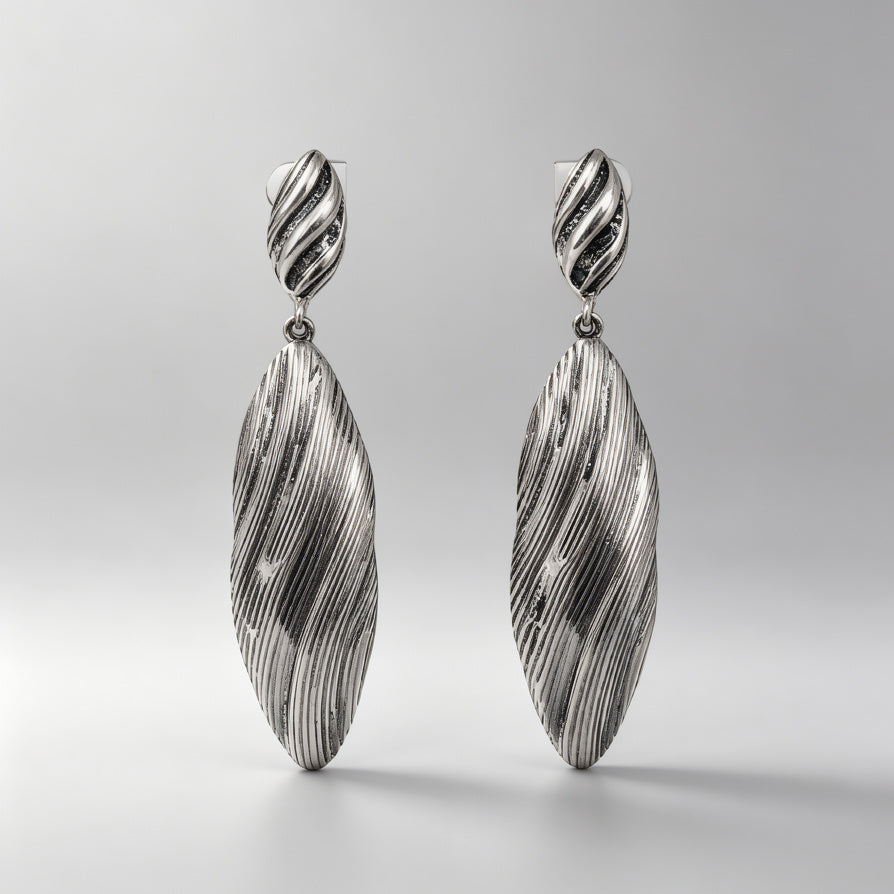 Pendientes Colgantes de Diseño Ondulado en Chapado en Oro/Plata - Mayorista de Accesorios|JI JOYA