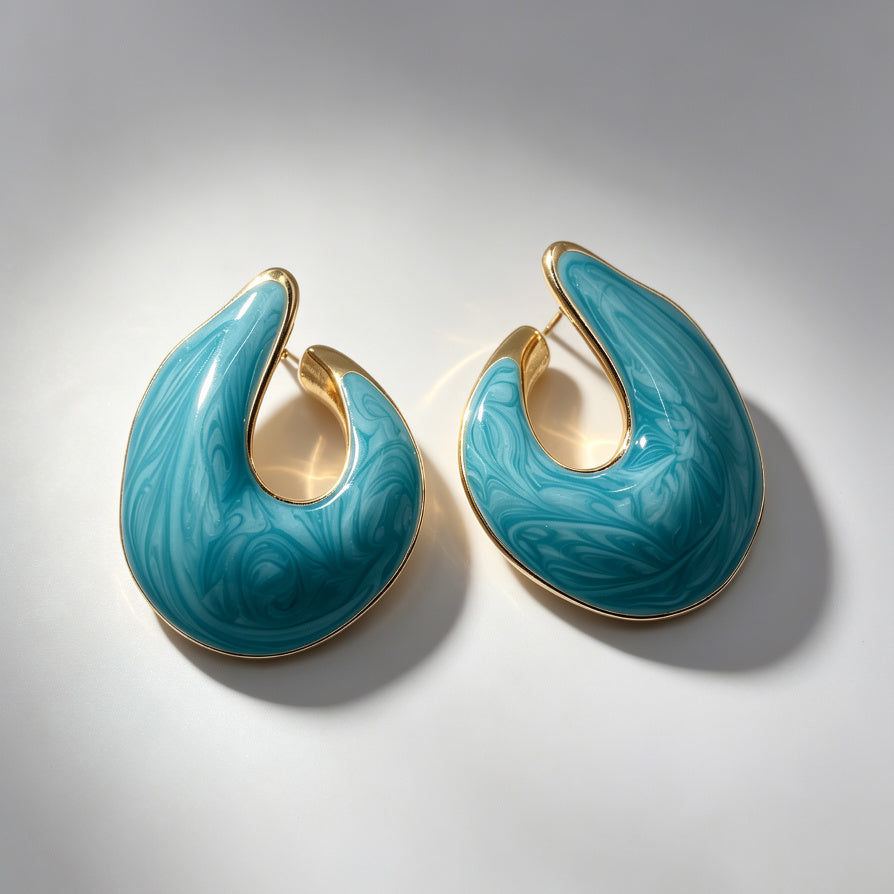 Pendientes de Diseño Ovalado Moderno - Joyería de Lujo al Por Mayor para Mujer|JI JOYA