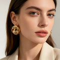 Aretes de Nudo Dorados al Por Mayor | Joyería de Zinc Aleación Antideslustre para Reventa|JI JOYA