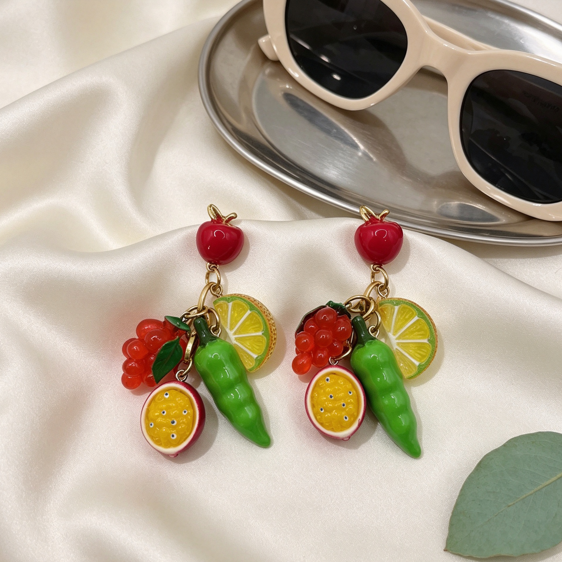 Pendientes Colgantes de Frutas Tropicales, Diseño Artesanal, Joyería de Moda al Por Mayor|JI JOYA