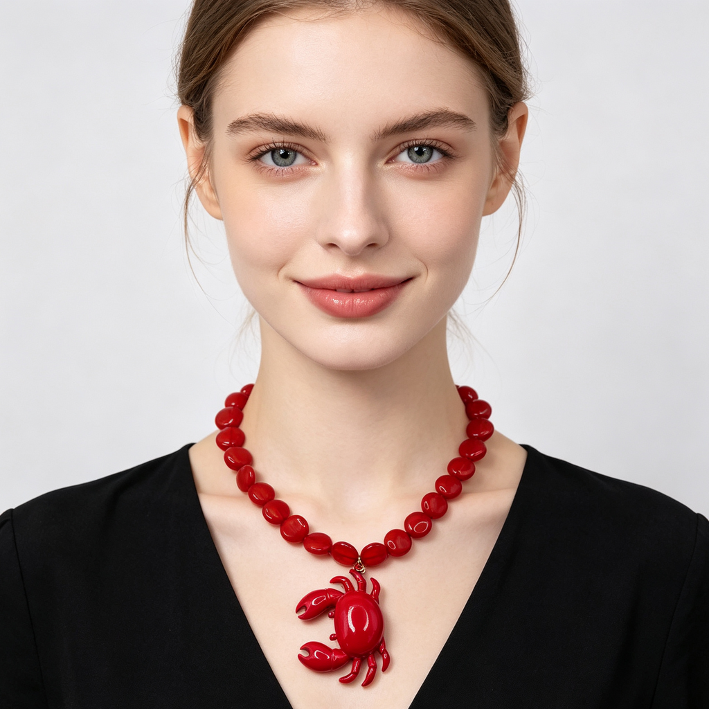 Collares con dije de cangrejo de dos colores | Mayorista JI JOYA