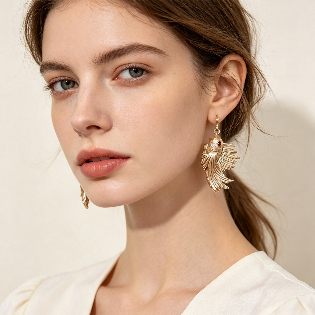 Pendientes Colgantes Pájaro Dorado | Diseño Original JI JOYA, Lote Mayorista