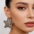 Pendientes Estrella de Mar con Cristales Azules | Accesorio Dorado de Moda para Vacaciones en la Playa