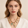 Collar Dorado Temático Marino Colgantes Estrella de Mar Concha Coral Mayorista|JI JOYA