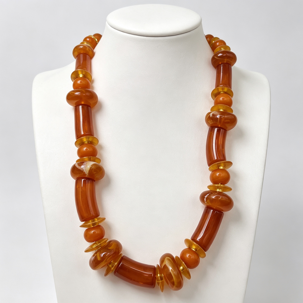 Set Collar y Pulseras Resina Ámbar | Lote Mayorista JI JOYA