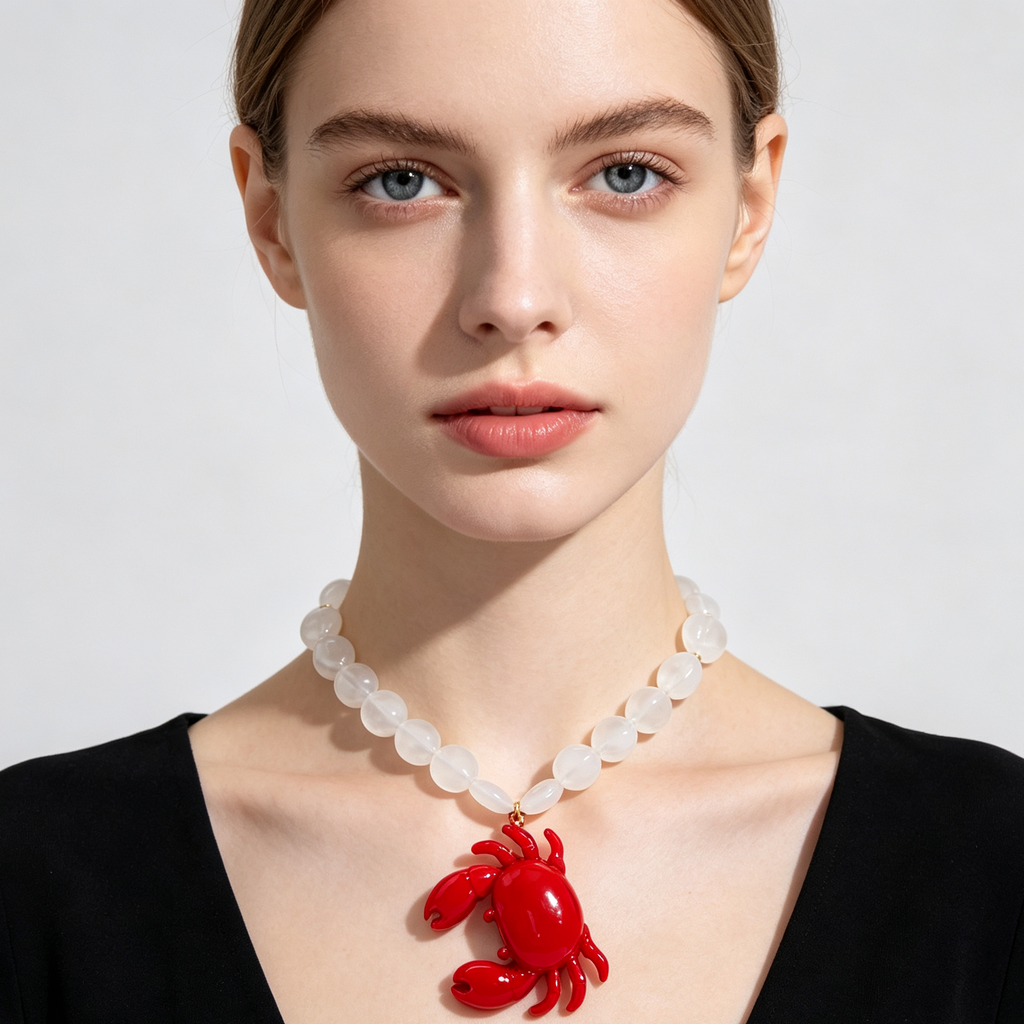 Collares con dije de cangrejo de dos colores | Mayorista JI JOYA