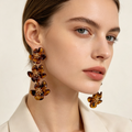 Pendientes Flor Ámbar Colgantes | Lote Mayorista Joyería Moda Resina|JI JOYA