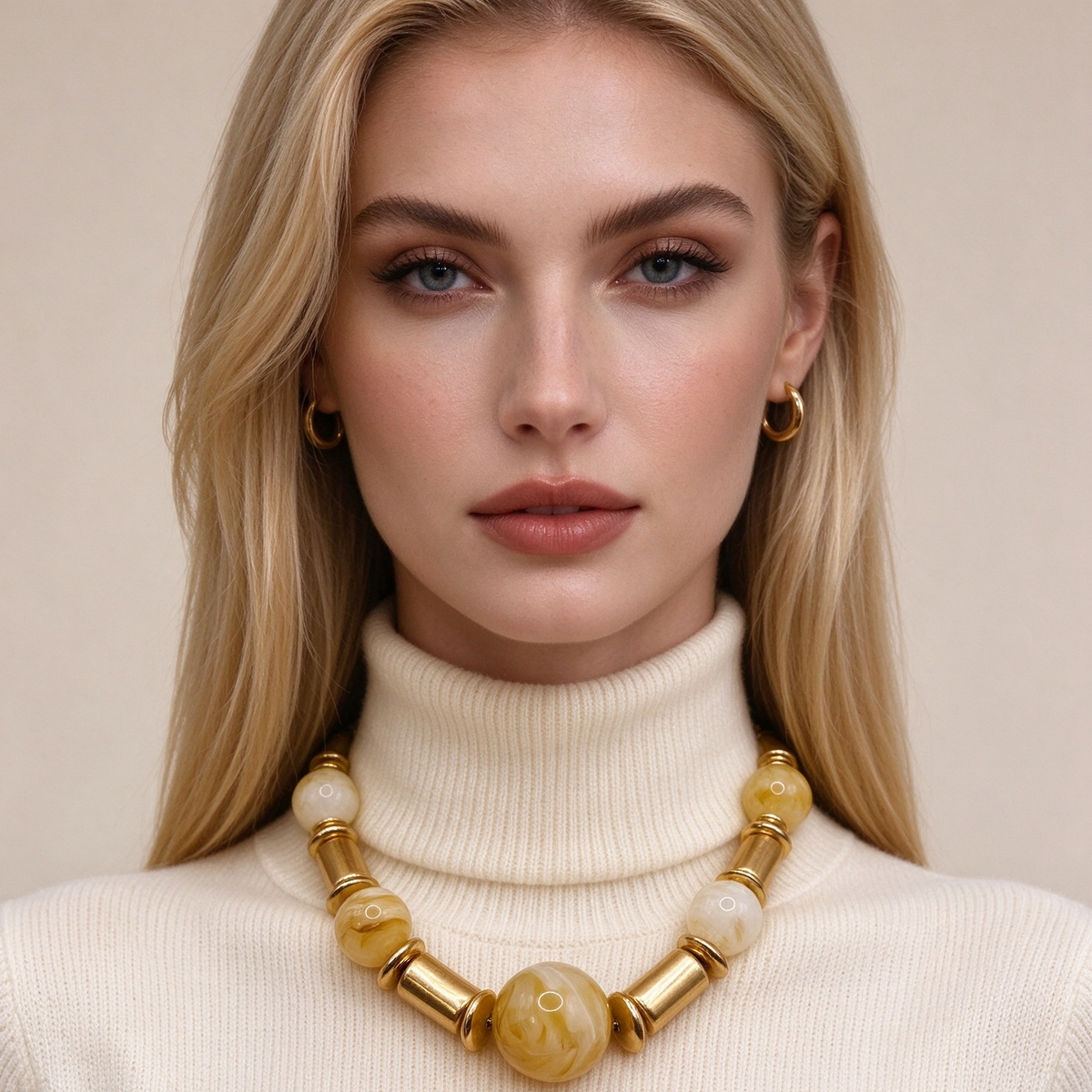 Collar de cuentas mezcladas al por mayor, diseño chunky vintage, 2 colores disponibles, bisutería de moda para mujer | JI JOYA