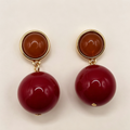 Pendientes B2B Mayorista | Diseño Bicolor Esfera Brillante, 3 Tonos de Color, Joyería Ji Joya
