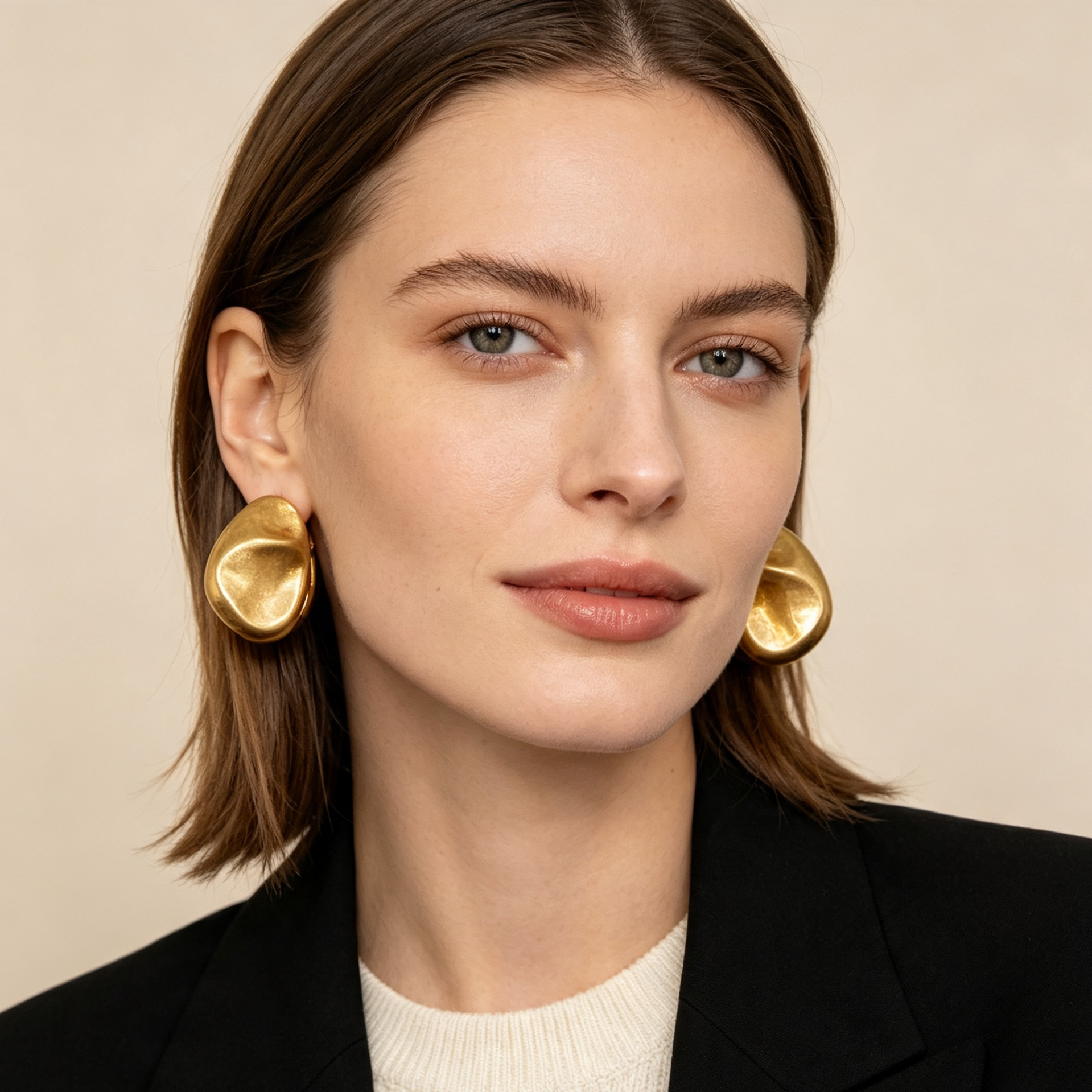 Pendientes Forma Píedra Irregulares | Joyería Mayorista JI JOYA, Oro & Plata