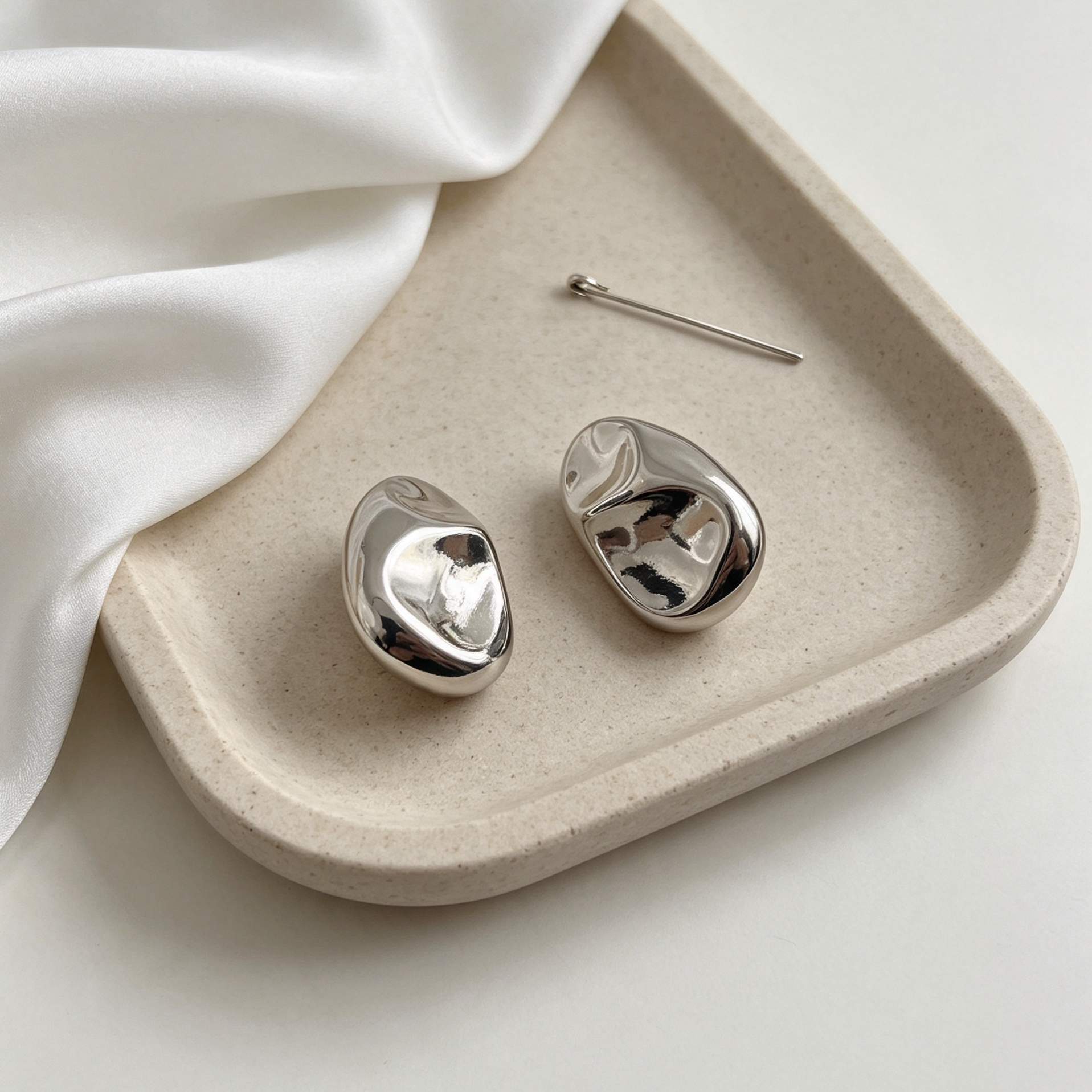 Pendientes Forma Píedra Irregulares | Joyería Mayorista JI JOYA, Oro & Plata