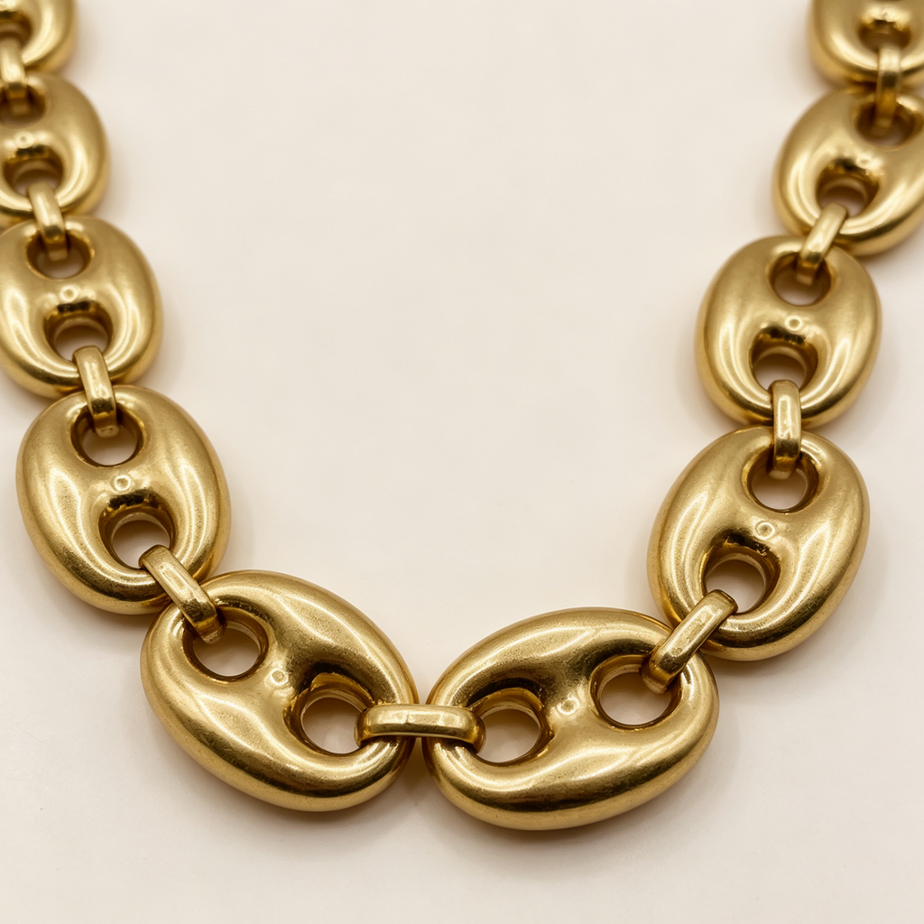 Set de Joyería Cadena Granos de Café Dorada, Collar, Brazalete y Pendientes, Accesorios de Moda Mayorista|JI JOYA