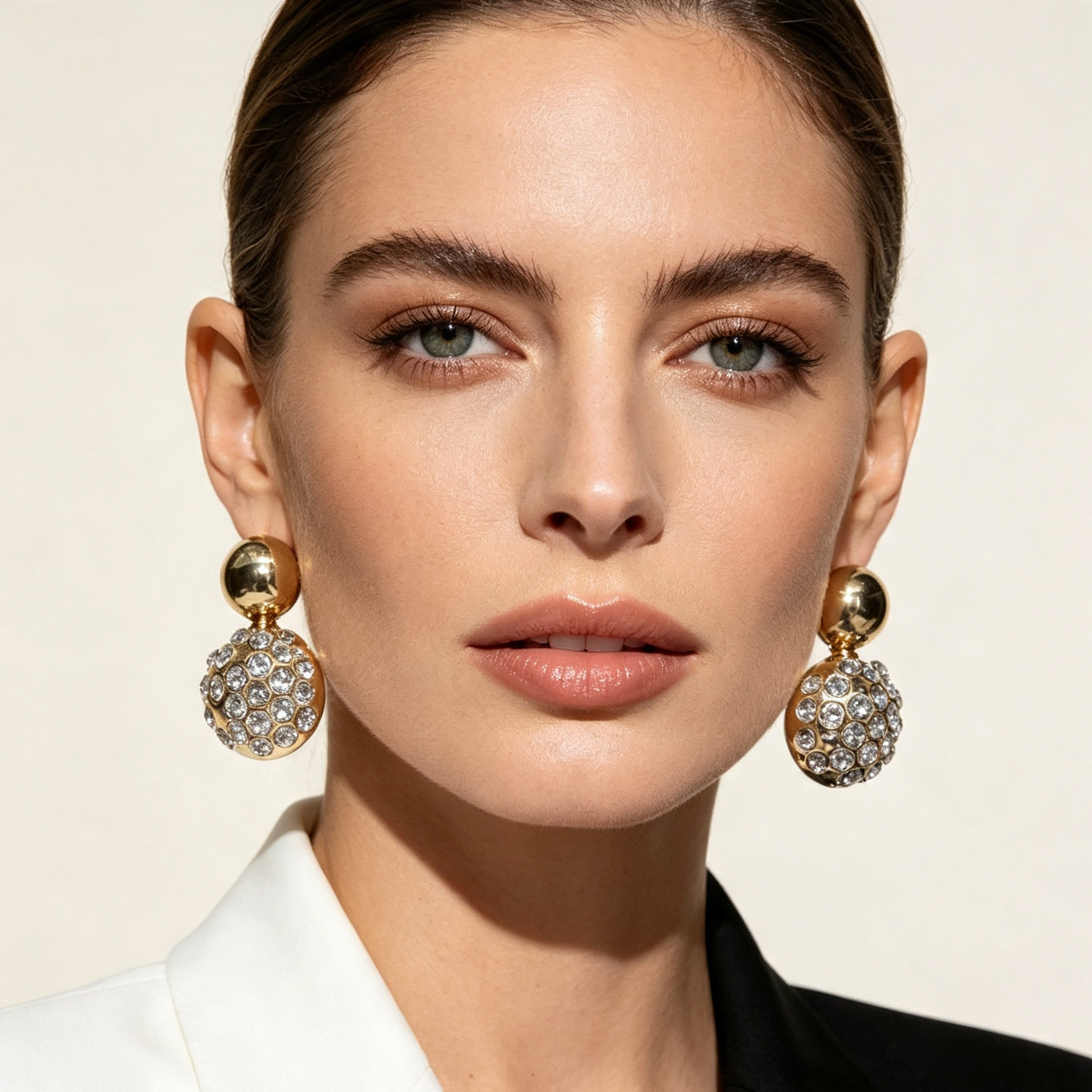 Pendientes Bolos con Cristales, Oro y Plata, Mayorista Joyería Moda | JI JOYA