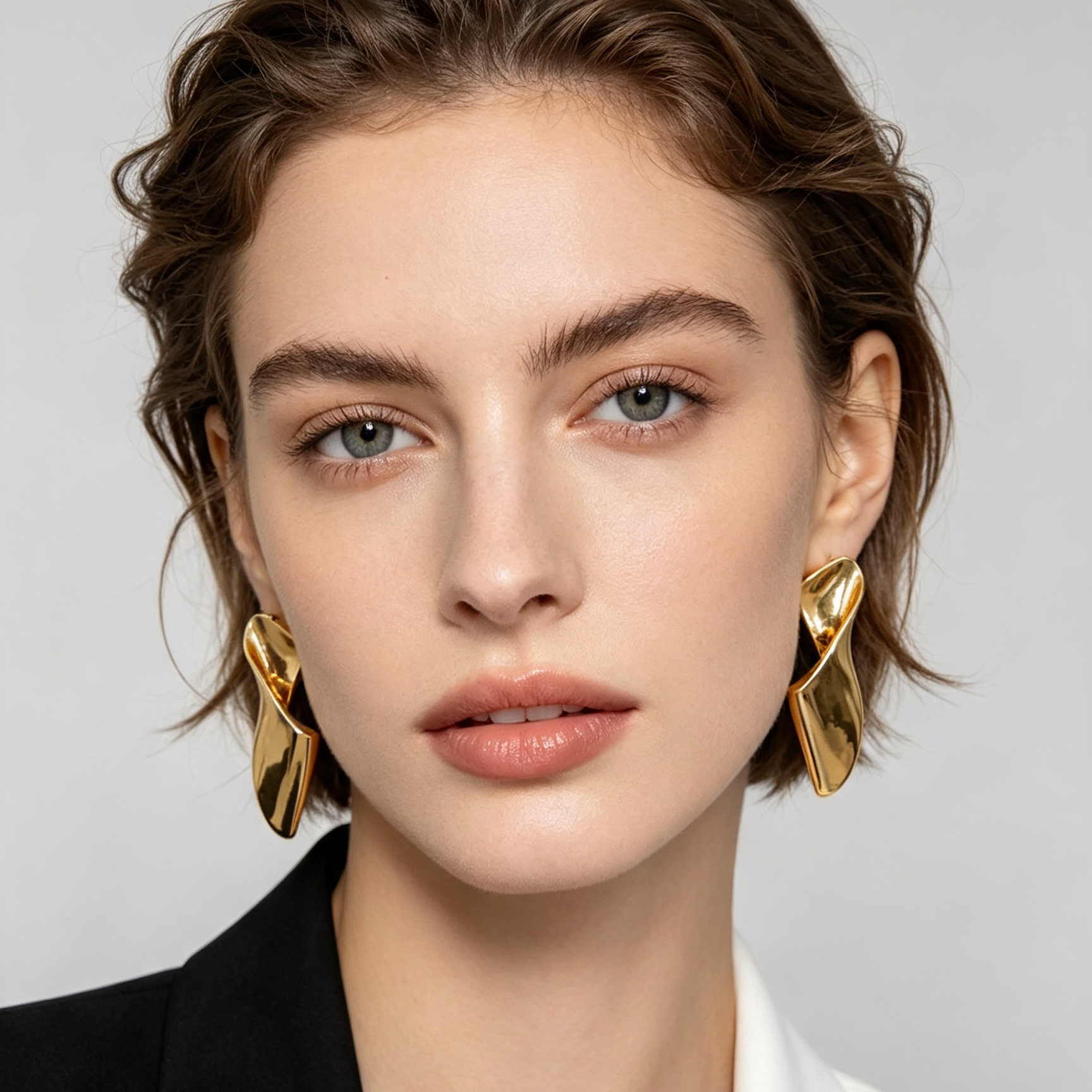 Pendientes Torcidos Metálicos Dorado y Plata | Joyería Mayorista Ji Joya|JI JOYA