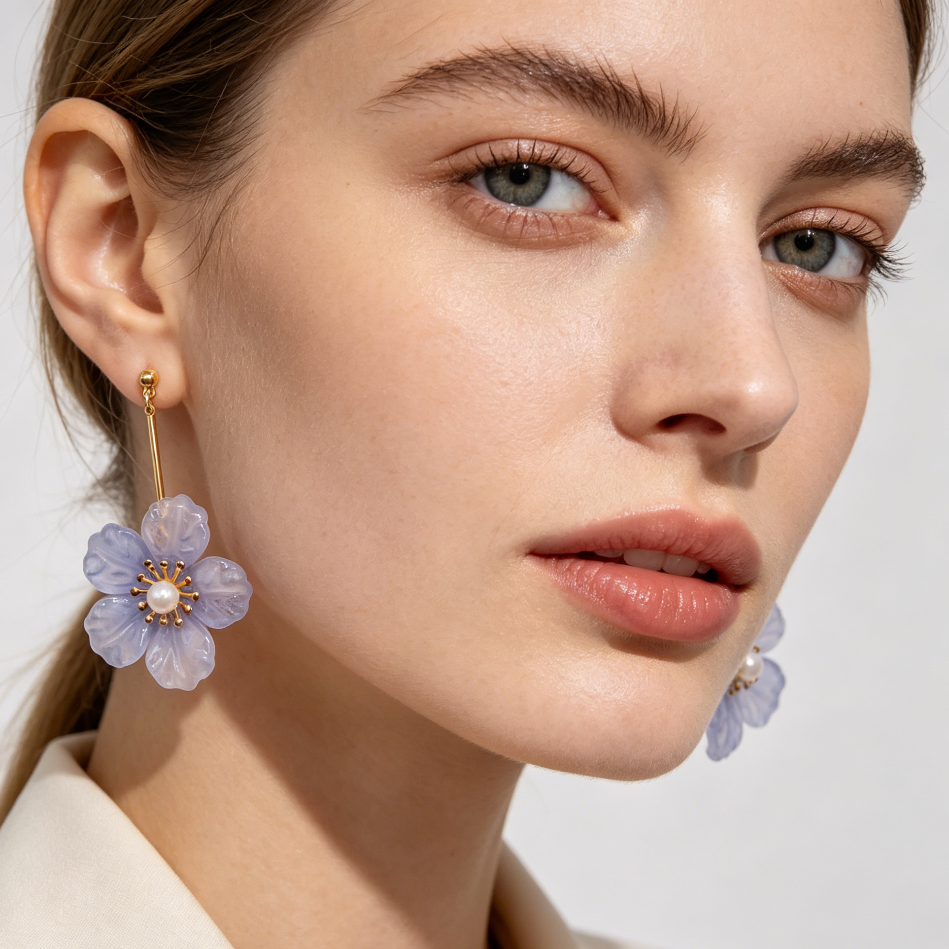 Pendientes Flor Colores Surtidos Mayorista, Pendientes Largos de Resina con Perla Artificial, Joyería Moda Floral al Por Mayor para Tiendas|JI JOYA