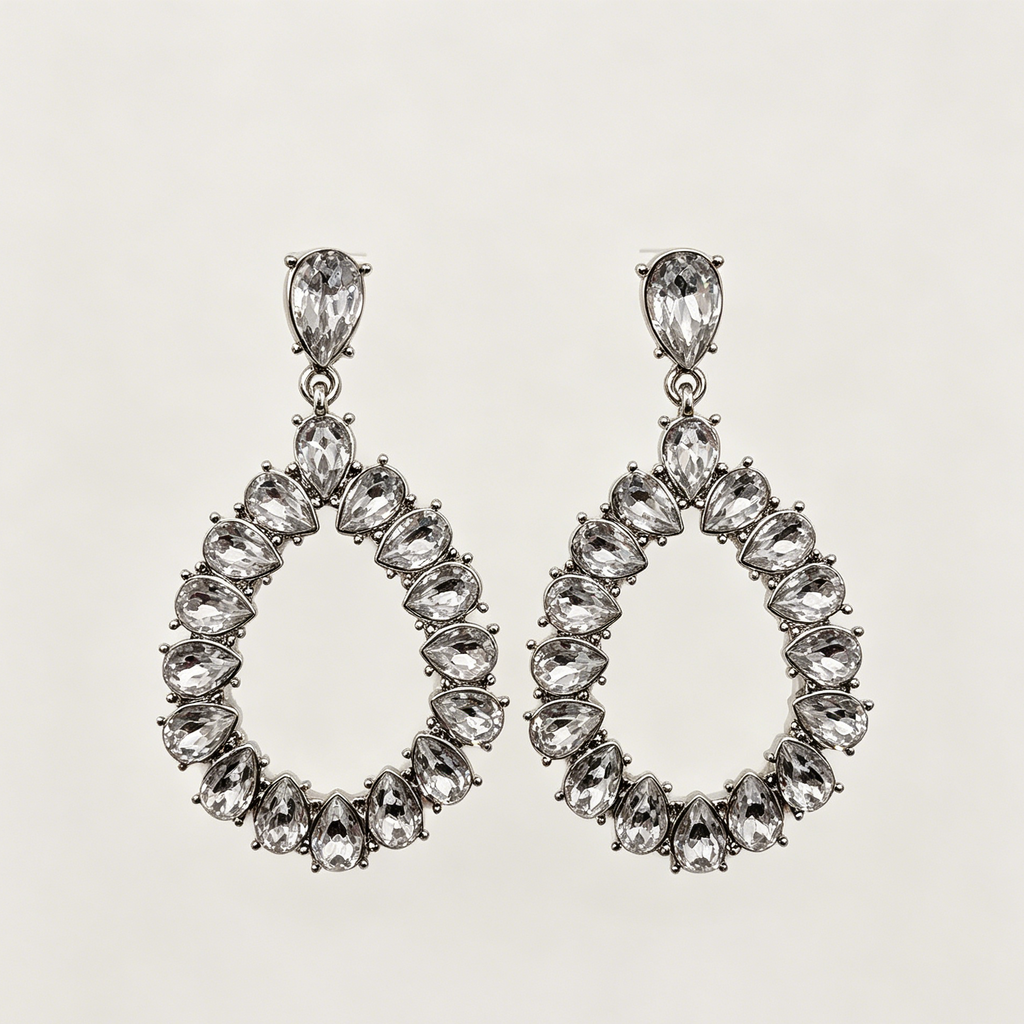 Pendientes Lágrima de Circonia Cúbica - Chapados en Oro/Plata | Joyería de Moda al Por Mayor|JI JOYA