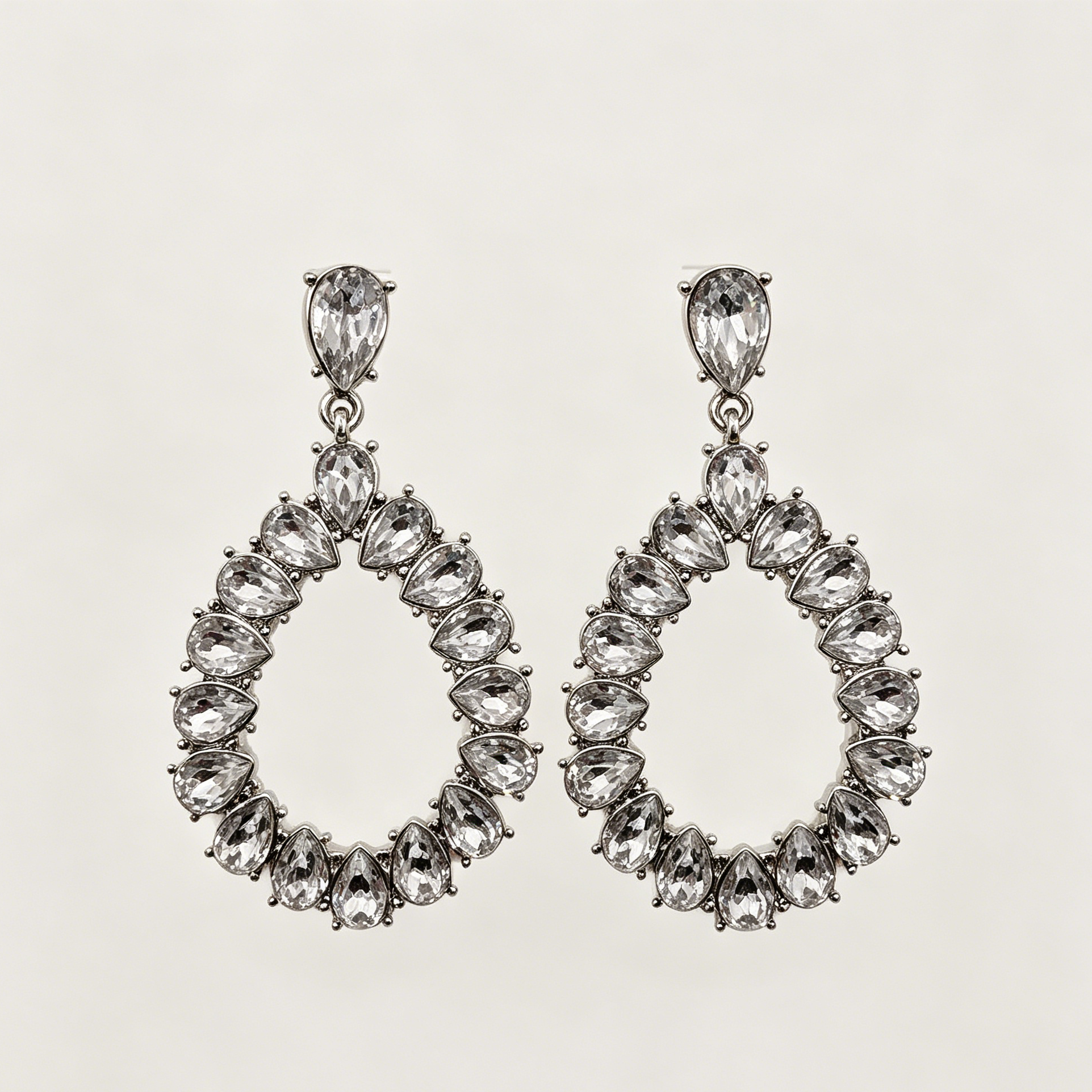 Pendientes Lágrima de Circonia Cúbica - Chapados en Oro/Plata | Joyería de Moda al Por Mayor|JI JOYA