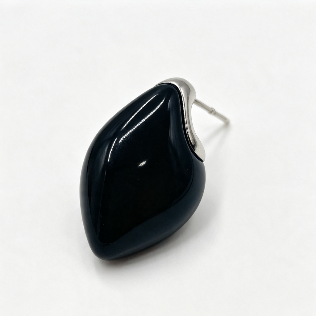 Pendientes clip‑on geométricos de resina, diseño gota, metal plateado, mayorista joyería|JI JOYA