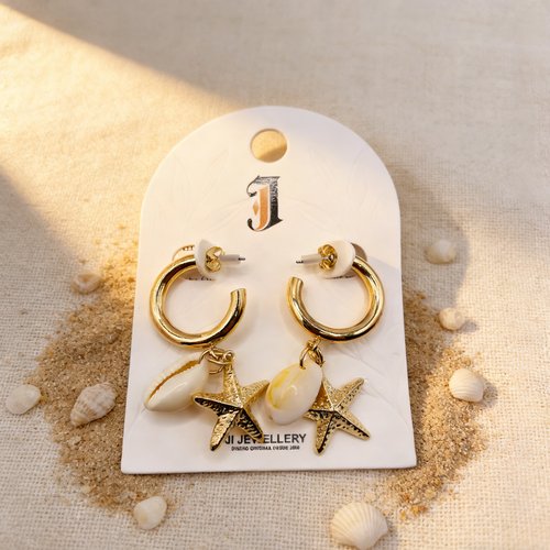 Aros de Concha y Estrella de Mar - Estilo Costero Boho