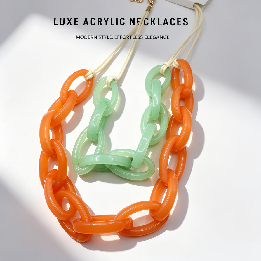 Collares de Cadena Gruesa de Acrílico Colorido - Moda Mayorista|JI JOYA