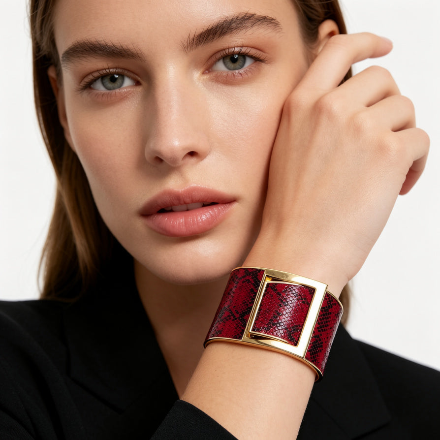 Pulsera Brazalete de Serpiente en Aleación de Zinc con Hebilla - Mayorista de Joyería de Moda para Mujer|JI JOYA