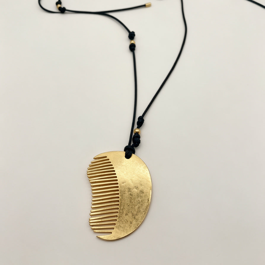 Collar Unisex con Colgante de Peine Dorado/Plateado - Venta al Por Mayor para Tiendas|JI JOYA