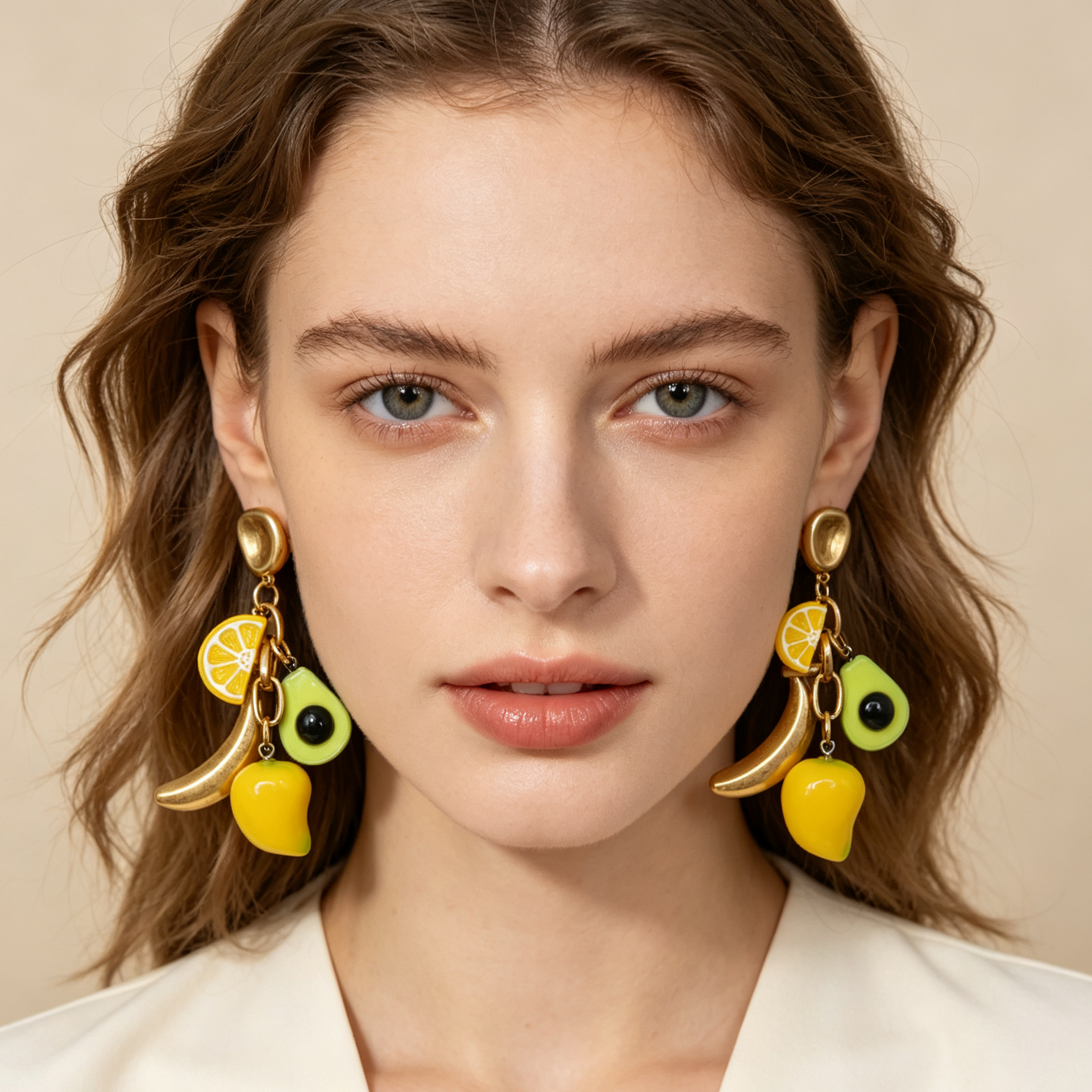 Pendientes colgantes frutas tropicales, diseño mango plátano aguacate limón, joyería de moda al por mayor|JI JOYA