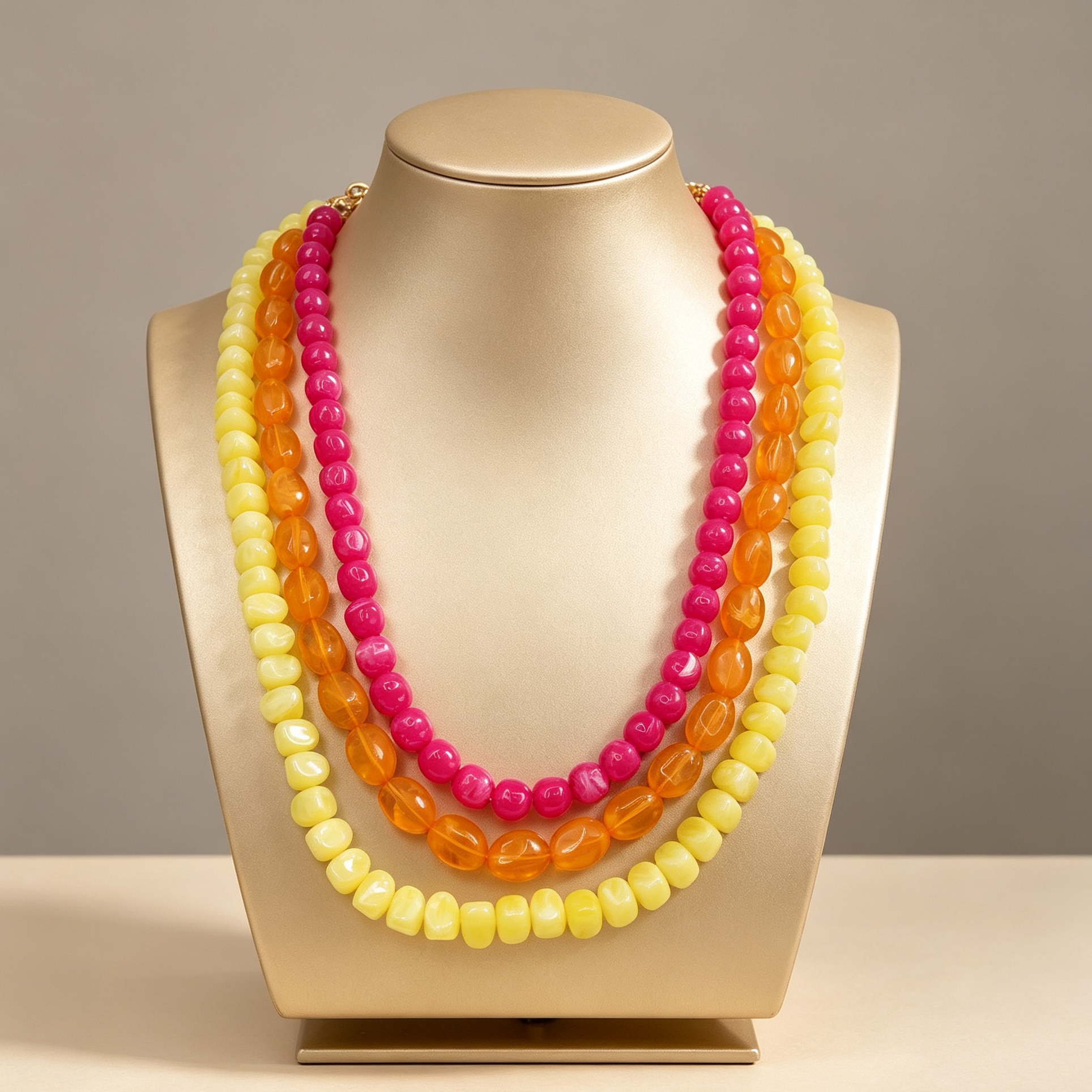 Collar Triple Capas de Cuentas Coloridas Mayorista | Joyería de Moda Verano|JI JOYA