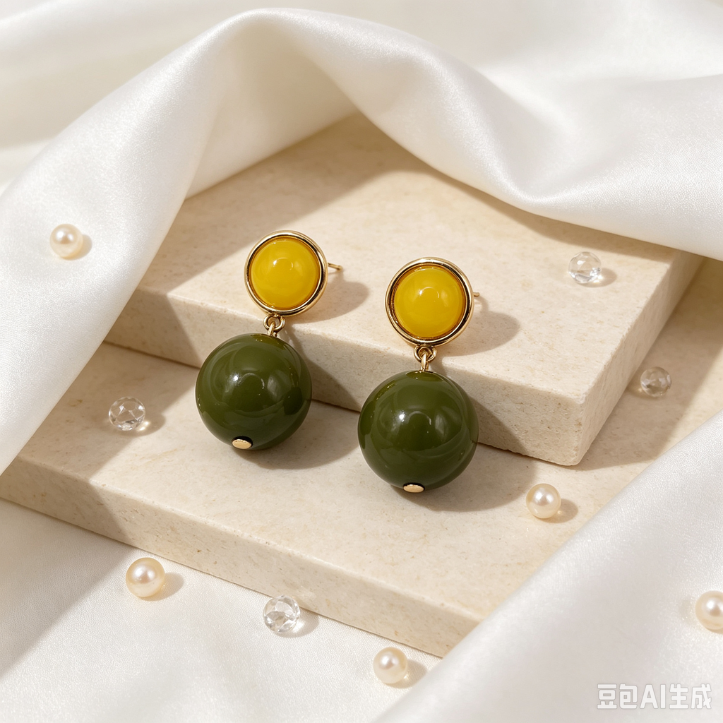 Pendientes B2B Mayorista | Diseño Bicolor Esfera Brillante, 3 Tonos de Color, Joyería Ji Joya