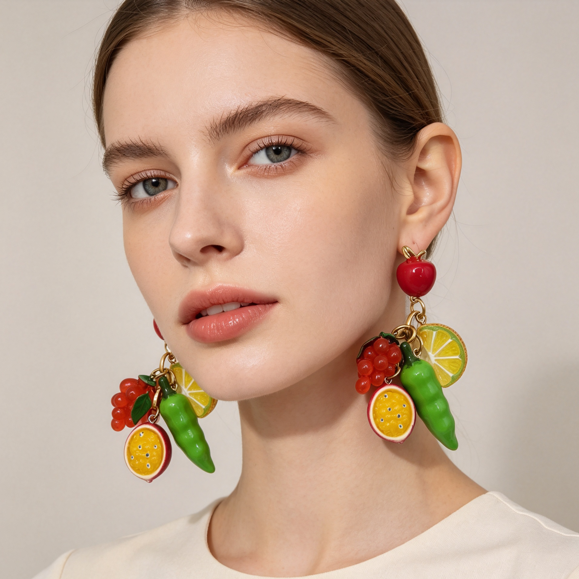 Pendientes Colgantes de Frutas Tropicales, Diseño Artesanal, Joyería de Moda al Por Mayor|JI JOYA