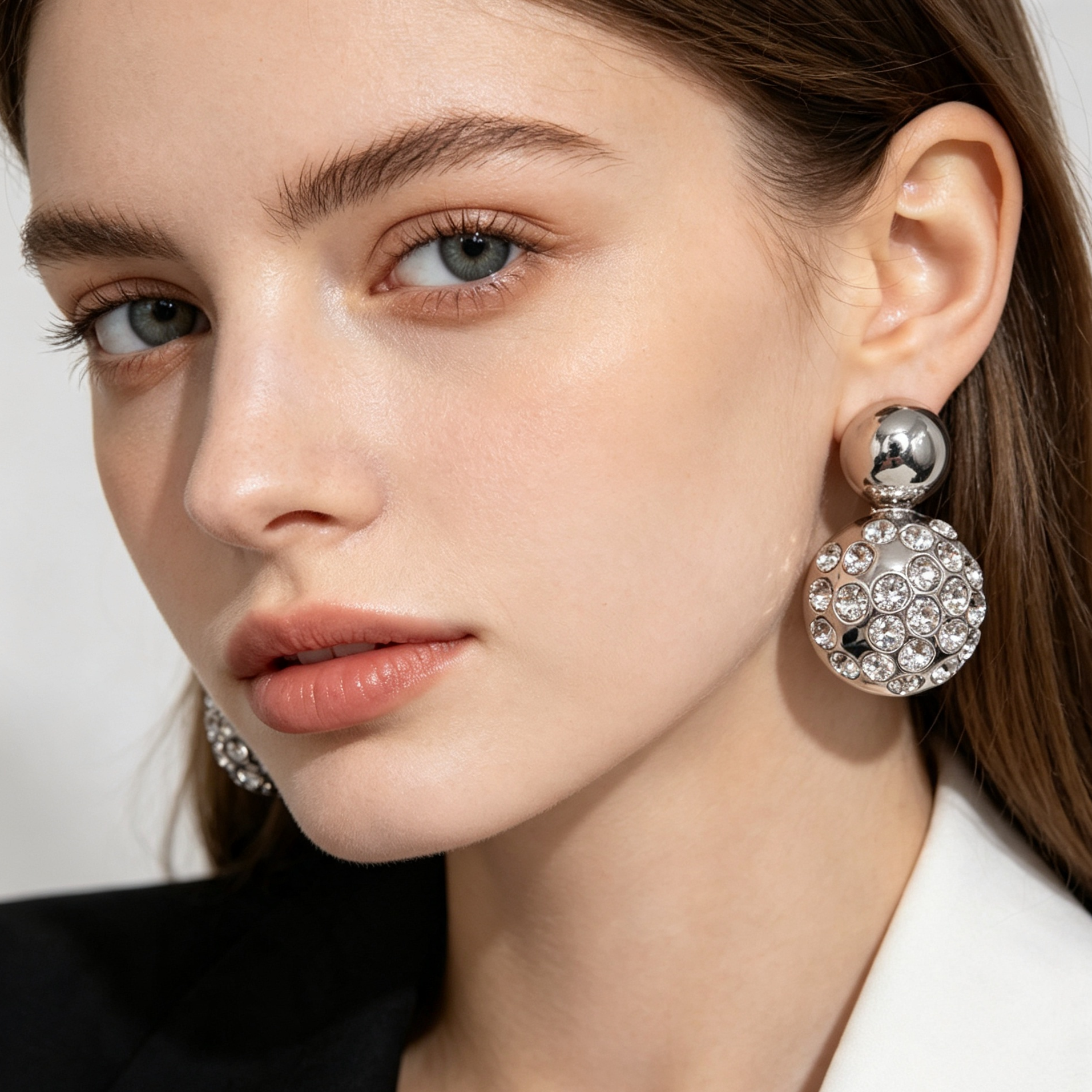 Pendientes Bolos con Cristales, Oro y Plata, Mayorista Joyería Moda | JI JOYA