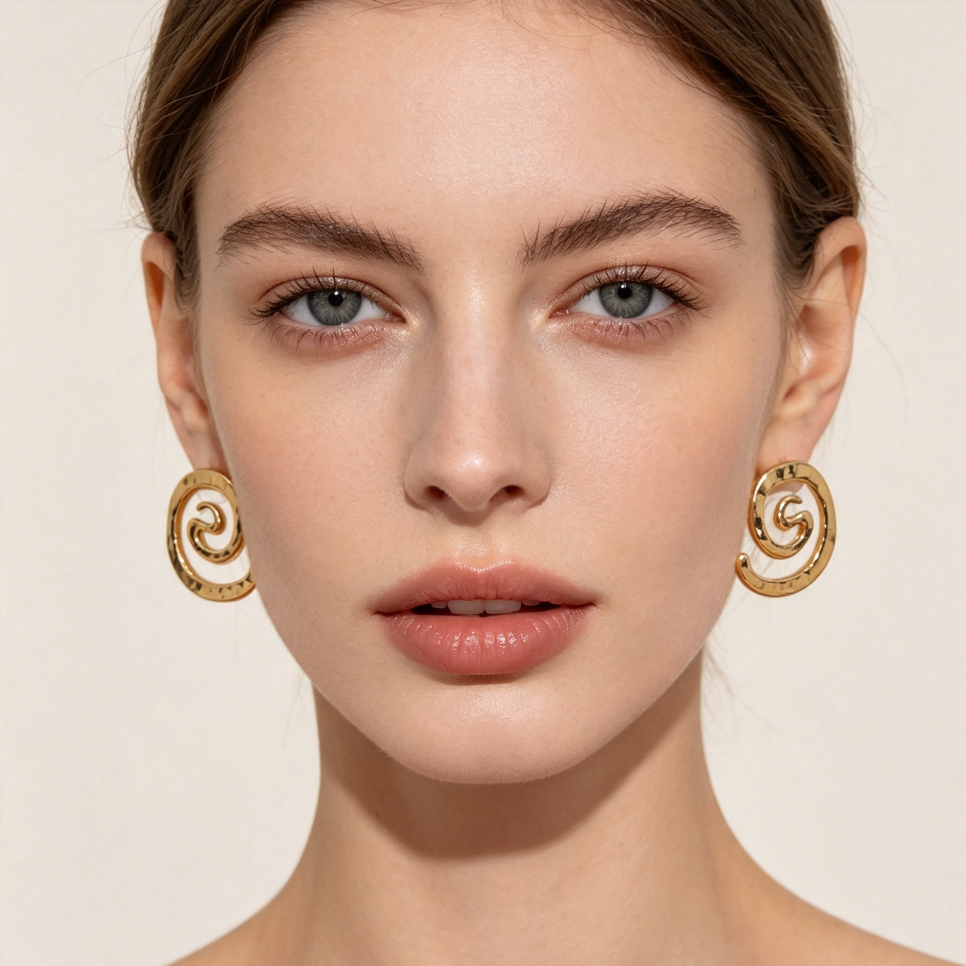Pendientes Espiral Dorados Texturizados | Mayorista Joyería Moda, Lote al Por Mayor|JI JOYA
