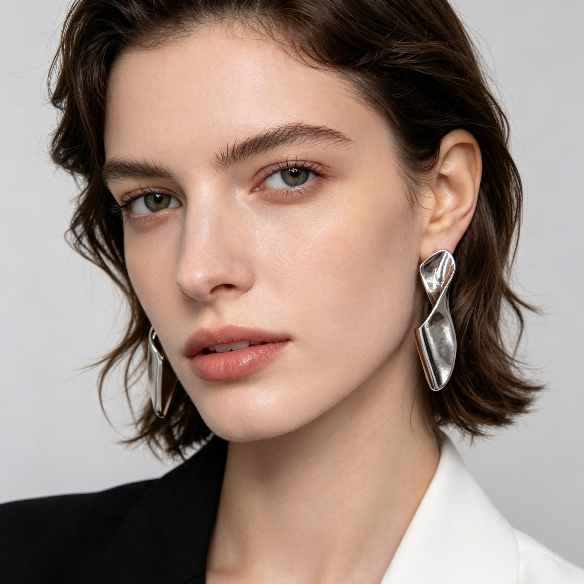 Pendientes Torcidos Metálicos Dorado y Plata | Joyería Mayorista Ji Joya|JI JOYA