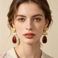 Pendientes Largos de Resina Multicolor, Diseño Geométrico Elegante | JI JOYA Mayorista