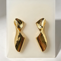 Pendientes Torcidos Metálicos Dorado y Plata | Joyería Mayorista Ji Joya|JI JOYA