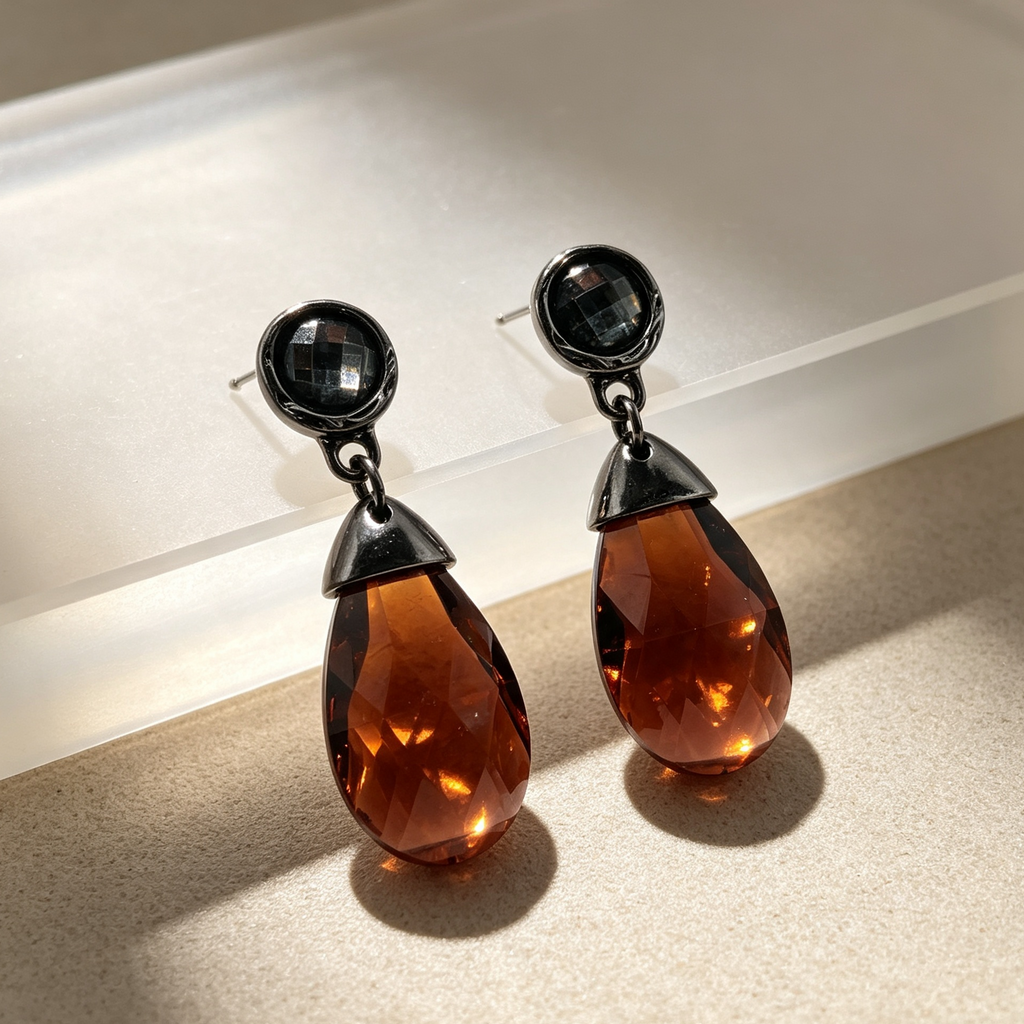 Pendientes colgantes con piedra facetada | Lote para tiendas y distribuidores|JI JOYA
