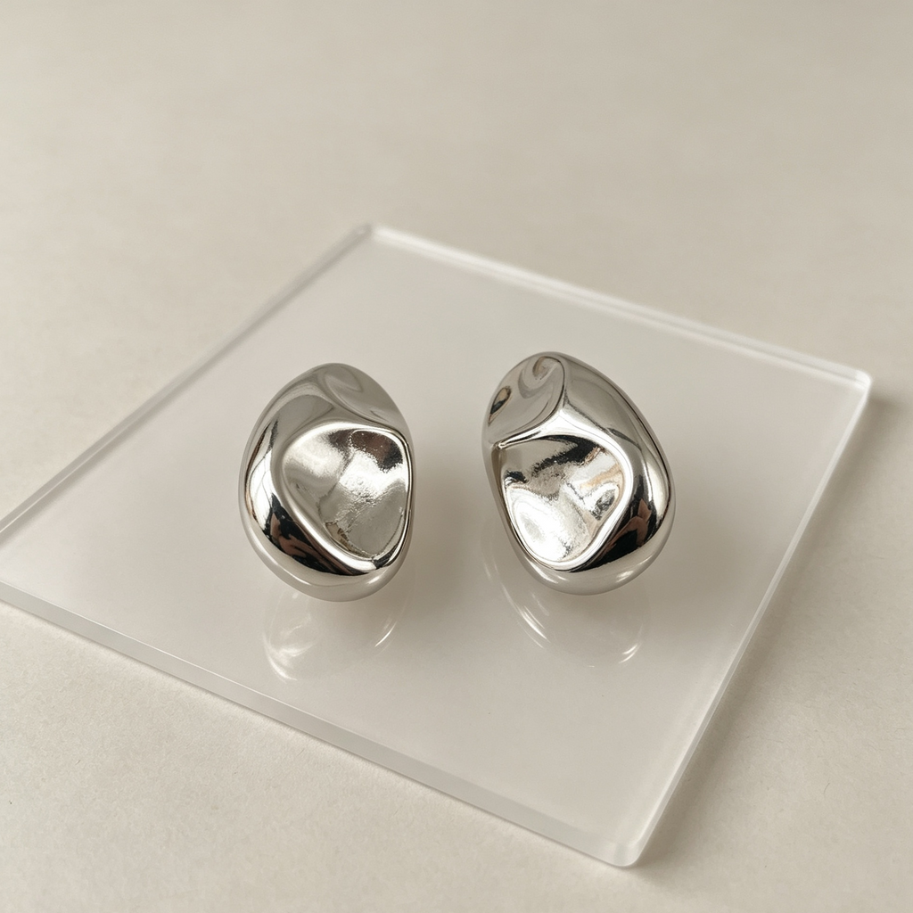 Pendientes Forma Píedra Irregulares | Joyería Mayorista JI JOYA, Oro & Plata