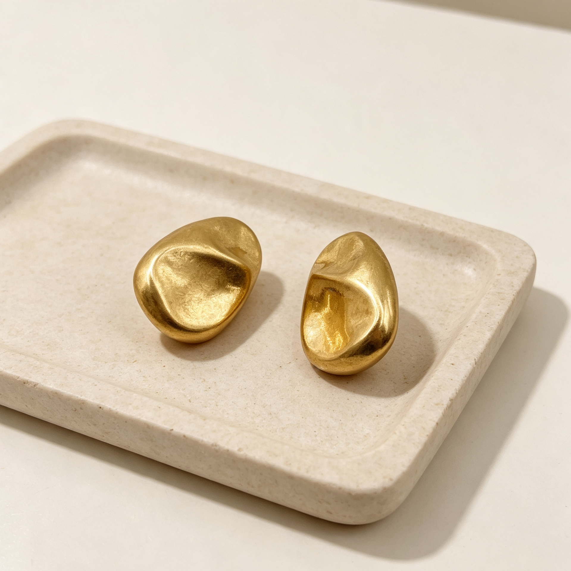 Pendientes Forma Píedra Irregulares | Joyería Mayorista JI JOYA, Oro & Plata