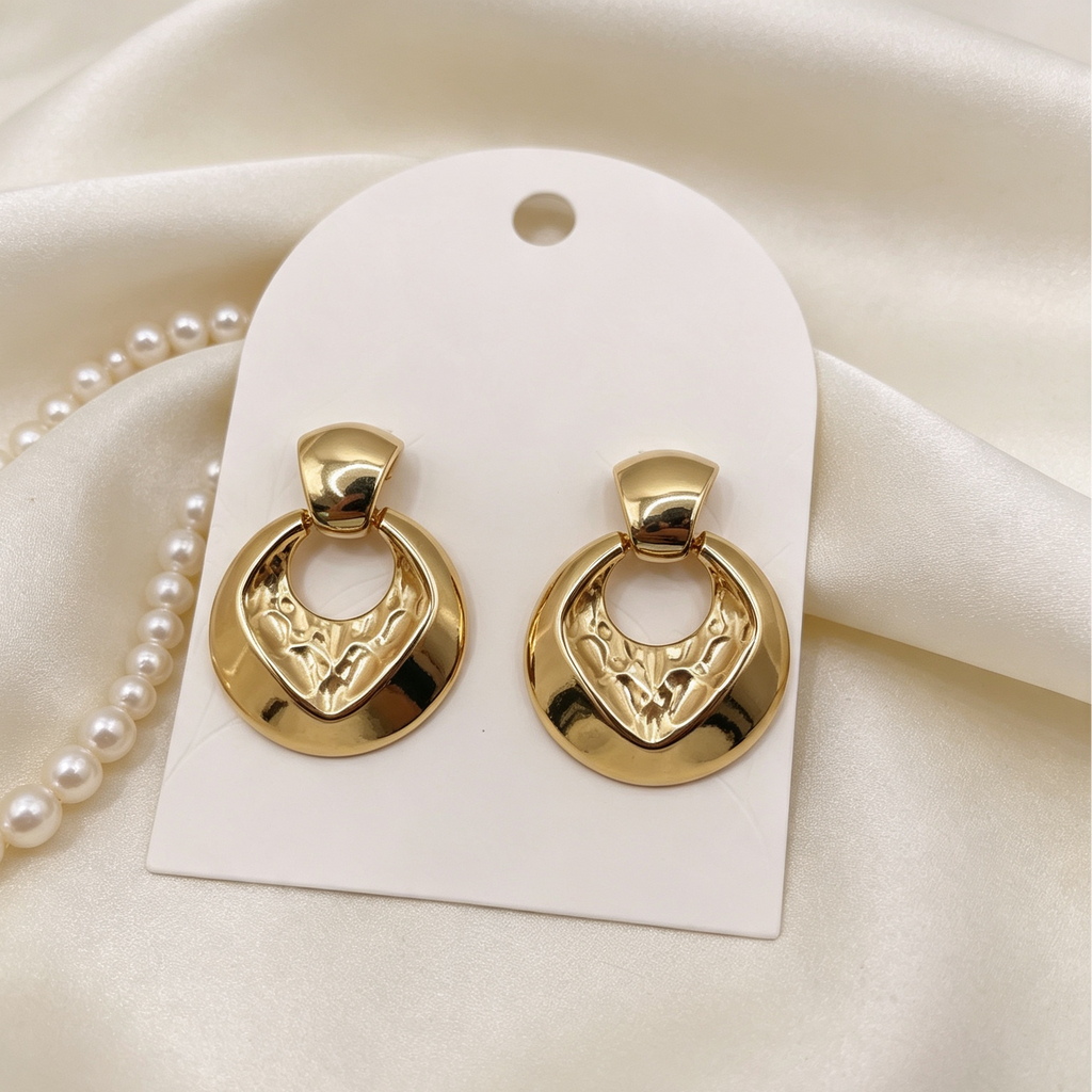Pendientes Aro Texturizados Dorados & Plateados | Mayorista Joyería Moda Lote al Por Mayor|JI JOYA