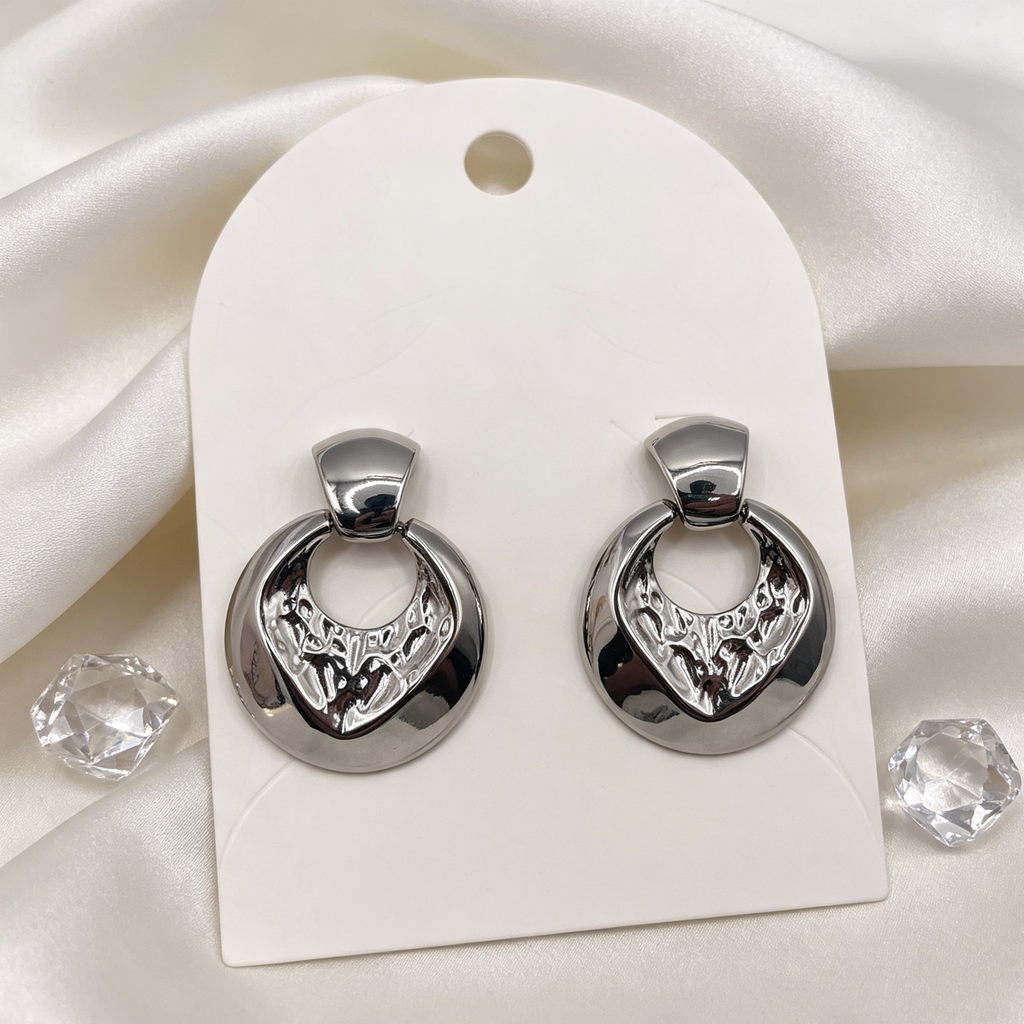 Pendientes Aro Texturizados Dorados & Plateados | Mayorista Joyería Moda Lote al Por Mayor|JI JOYA