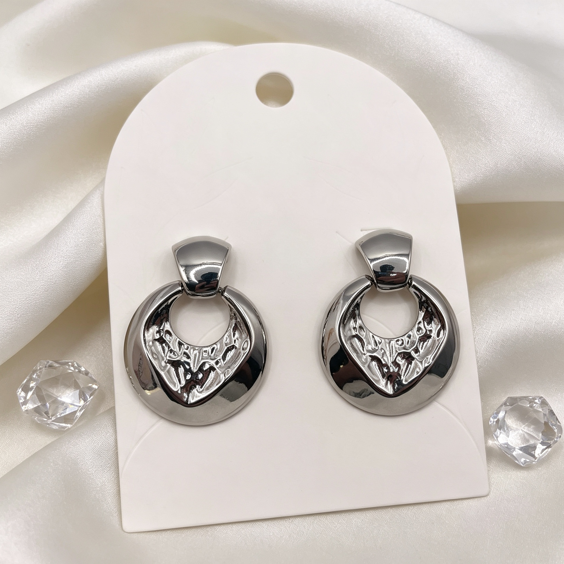 Pendientes Aro Texturizados Dorados & Plateados | Mayorista Joyería Moda Lote al Por Mayor|JI JOYA