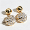 Pendientes Bolos con Cristales, Oro y Plata, Mayorista Joyería Moda | JI JOYA