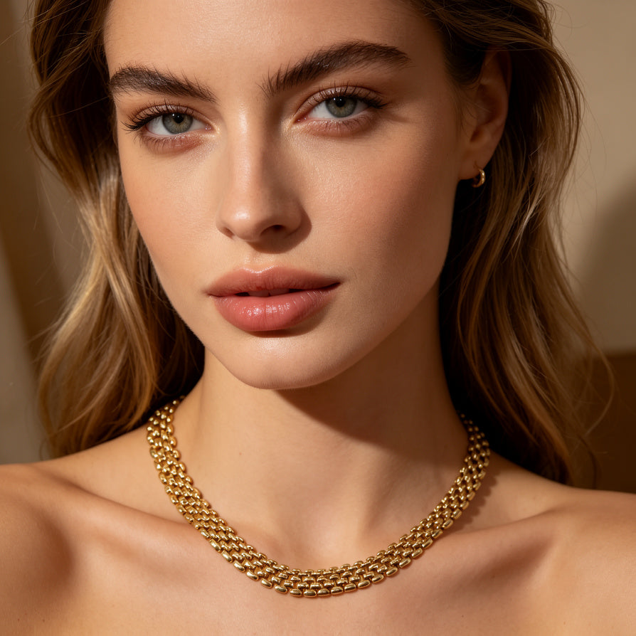 Collar de Cadena Gruesa para Mujer, Acero Inoxidable, Plata y Oro, Mayorista|JI JOYA