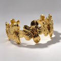 Brazalete Ajustable de Flores 3D en Aleación | Dorado/Plata | Joyería de Moda Mayorista para Mujer|JI JOYA