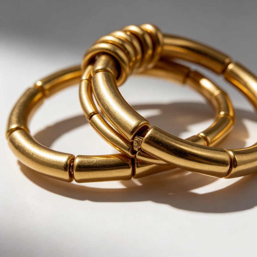 Brazalete Elástico Minimalista | Diseño Moderno 2 Colores (Oro/Plata) - Joyería Mayorista para Colecciones de Temporada|JI JOYA