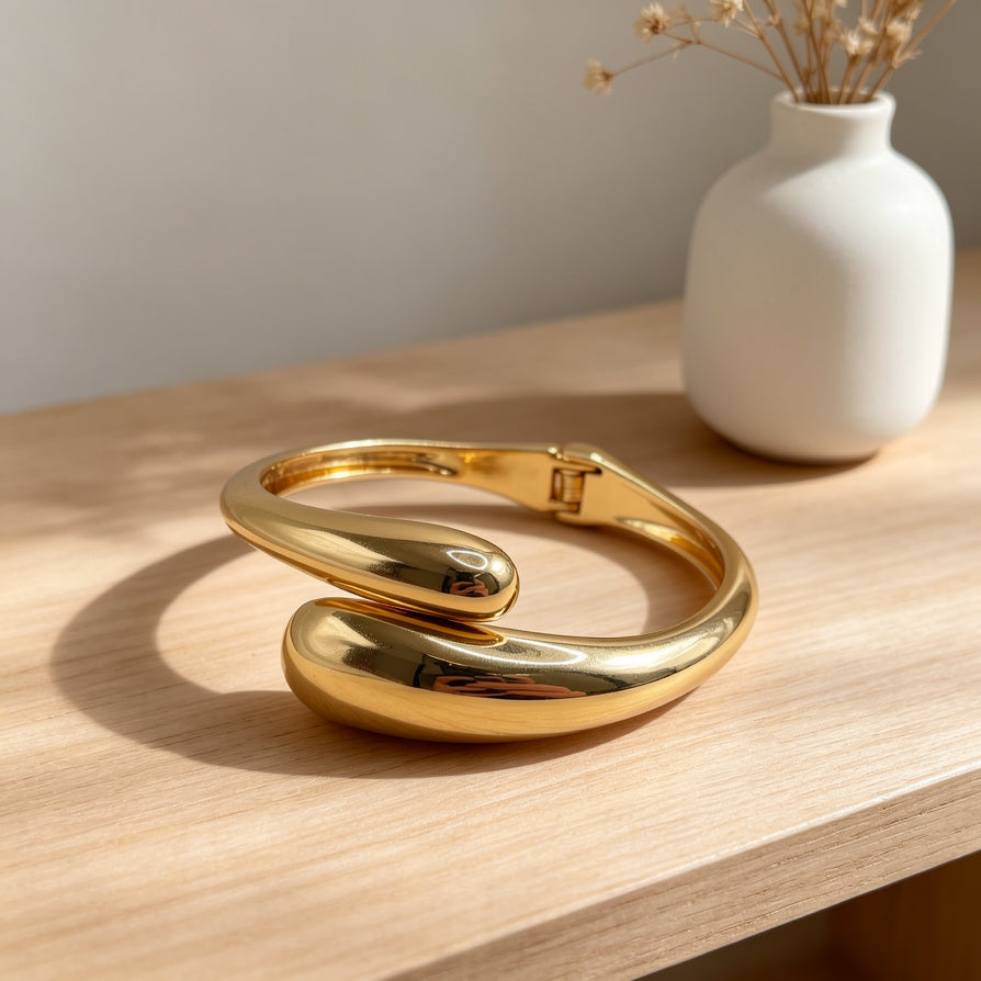 Brazalete Minimalista Abierto de Aleación de Zinc - Dorado y Plateado | Joyería de Moda al Por Mayor para Mujer|JI JOYA