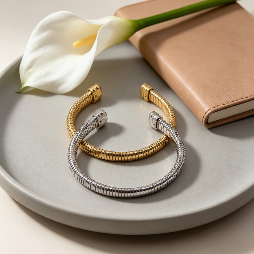 Pulsera de Serpiente Ajustable Oro y Plata 2 Colores - Joyería de Moda al Por Mayor|JI JOYA