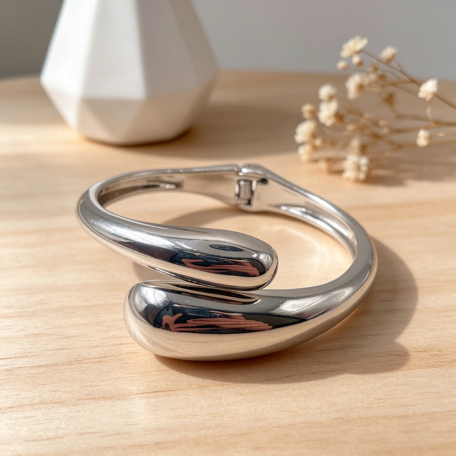 Brazalete Minimalista Abierto de Aleación de Zinc - Dorado y Plateado | Joyería de Moda al Por Mayor para Mujer|JI JOYA