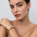 Pulsera Elástica con Perlas y Discos Dorados | Proveedor Mayorista de Bisutería|JI JOYA